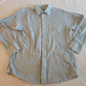 Burberrys Of London Mens Button Up Long Sleeve Shirt Size 16-39 Striped